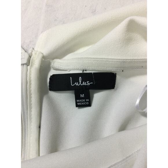 LULU'S  M White What Lovers Do Strapless Straight Neck Wide-Leg Jumpsuit NEW B54 - Picture 11 of 12